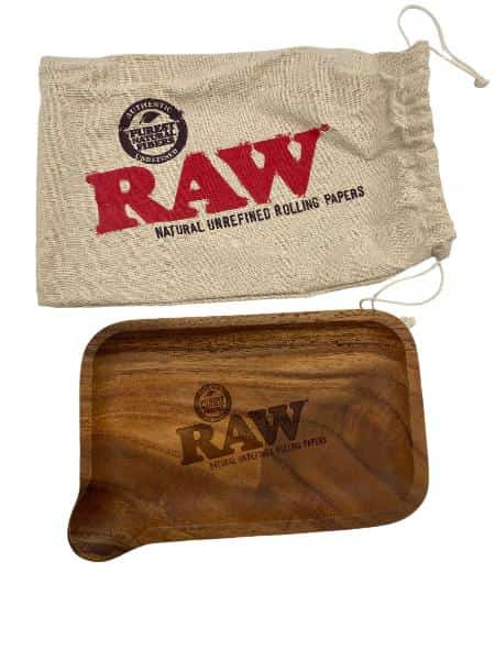 RAW ROLLING TRAY WOOD WITH POUR SPOUT - Smoke Shop Wholesale. Done Right.