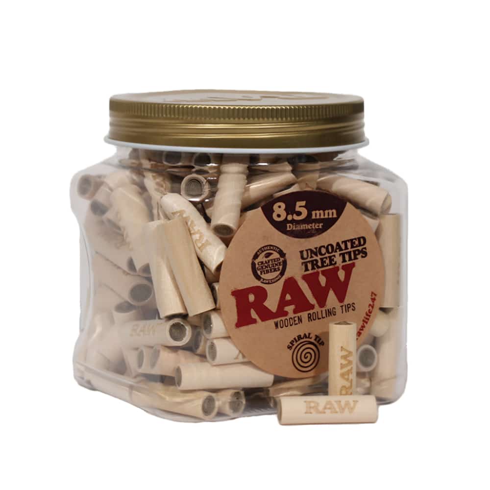 RAW WOODEN TIP (UNCOATED TREE TIPS) 8.5 MM X 30MM 200 CT JAR - Smoke Shop Wholesale. Done Right.