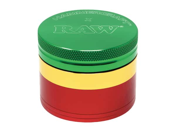 RAW X HAMMERCRAFT 4 PC 2.5 ’ RASTA GRINDER - Smoke Shop Wholesale. Done Right.