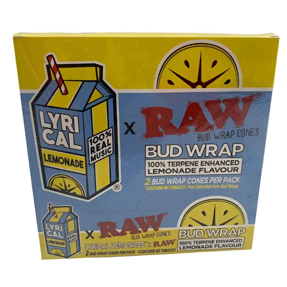 RAW X LYRICAL LEMONADE BUD WRAP CONES 2 PK 12 CT BOX - Smoke Shop Wholesale. Done Right.
