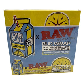 RAW X LYRICAL LEMONADE BUD WRAP CONES 2 PK 12 CT BOX - Smoke Shop Wholesale. Done Right.