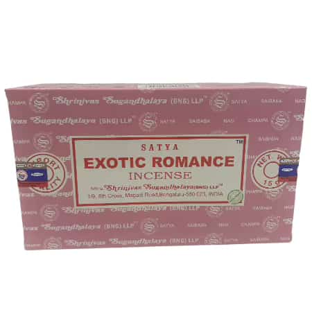 Satya 15g Exotic Romance Incense Sticks 12 CT Box - Smoke Shop Wholesale. Done Right.