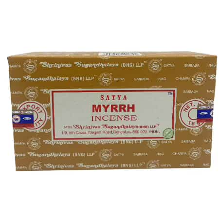 Satya 15g Myrrh Incense Sticks 12 ct Box - Smoke Shop Wholesale. Done Right.