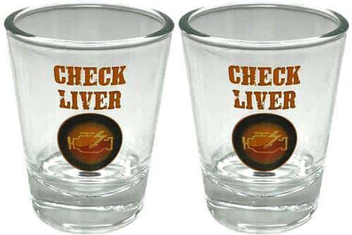 SHOT GLASS CHECK LIVER 2 PIECE SET - Smoke Shop Wholesale. Done Right.