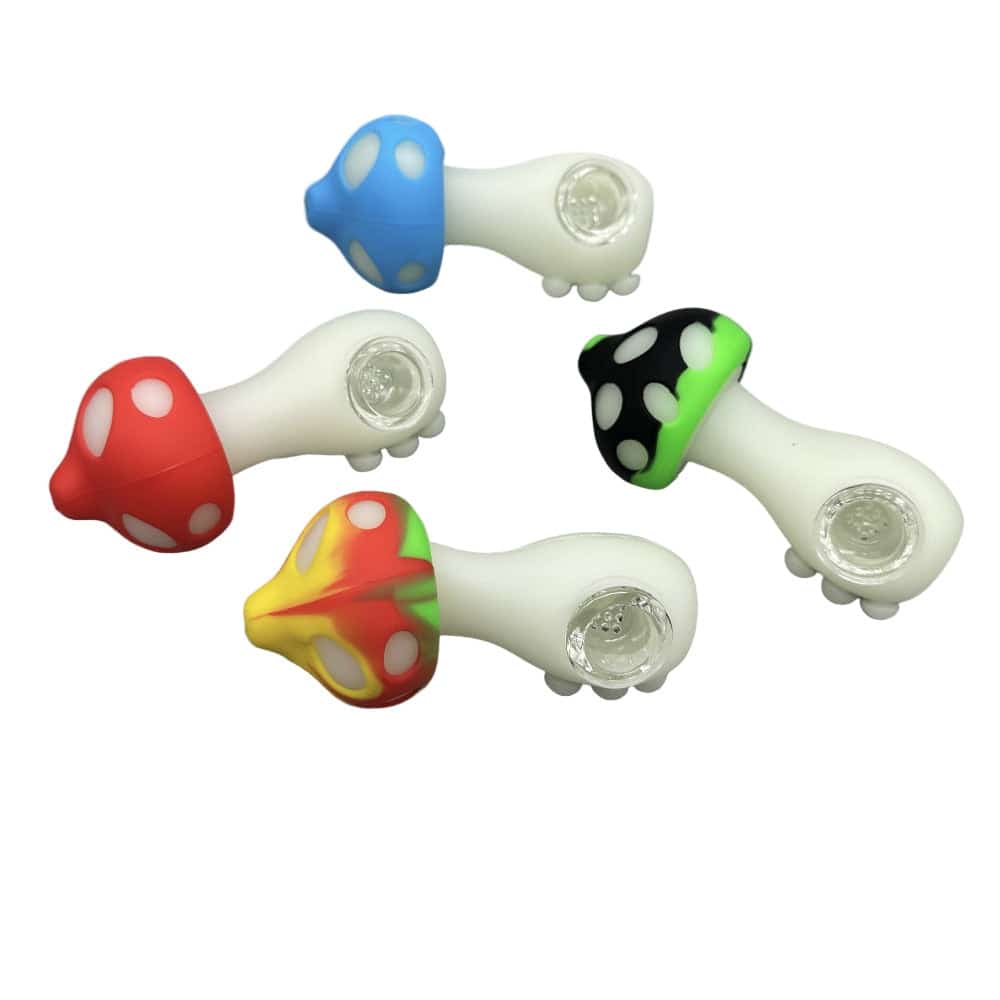SILICONE MUSHROOM PIPE (GLOW IN THE DARK) - Smoke Shop Wholesale. Done Right.