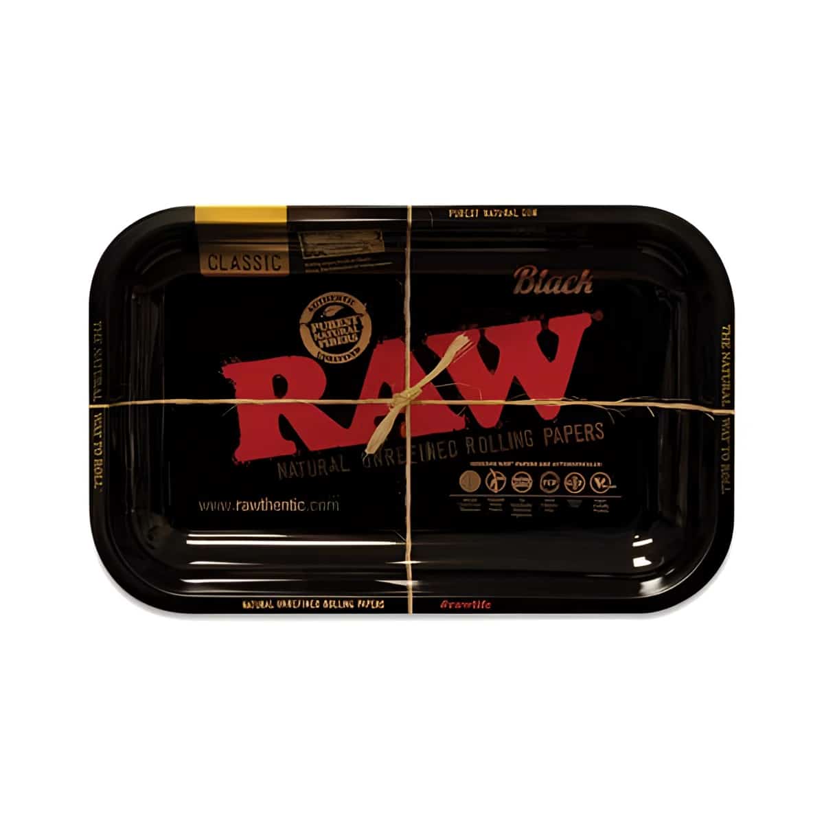 Small RAW Black Rolling Tray - Smoke Shop Wholesale. Done Right.