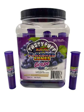 TASTY PUFF TASTY TIPS GRAPE 1 1/4 FLAVORED CONES 30 CT JAR 3 CONES PER PACK - Smoke Shop Wholesale. Done Right.