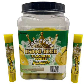 TASTY TASTY TIPS PINEAPPLE KING SIZE FLAVORED CONES 30 CT JAR 3 CONES PER PACK - Smoke Shop Wholesale. Done Right.