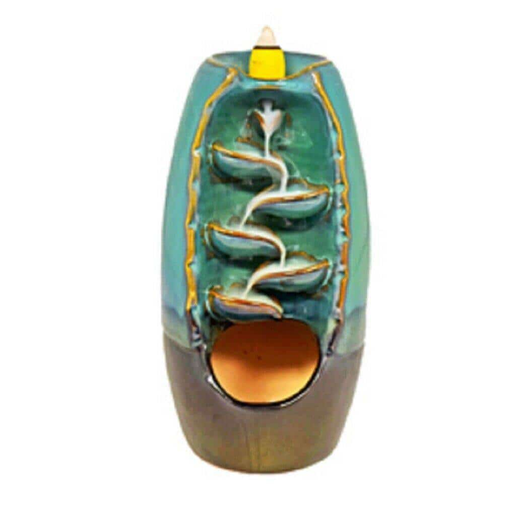 Teal Ceramic Backflow Incense Burner - Smoke Shop Wholesale. Done Right.