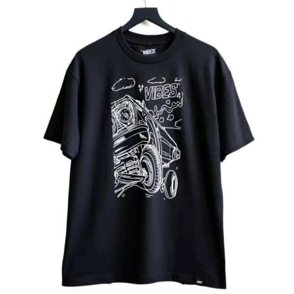 VIBES Black Bendin’ Corners T-Shirt Large - Smoke Shop Wholesale. Done Right.