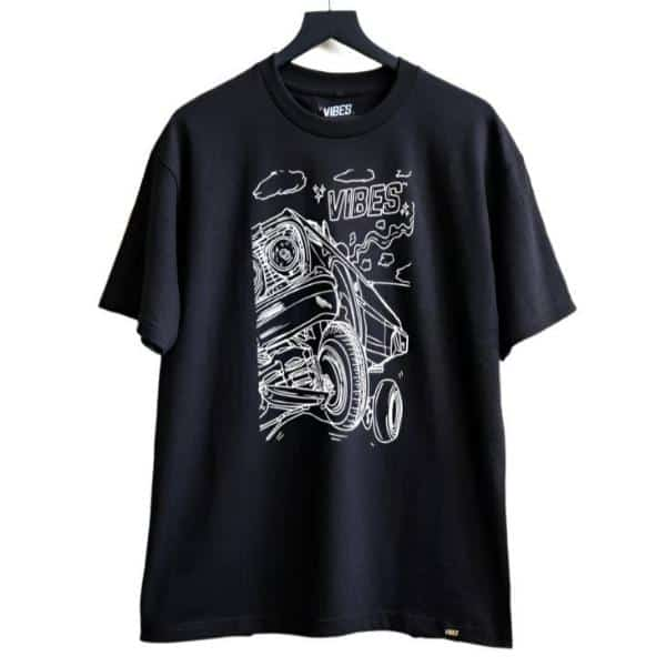 VIBES Black Bendin’ Corners T-Shirt X-Large - Smoke Shop Wholesale. Done Right.