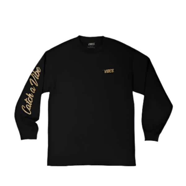 VIBES Black Catch A Vibe Long Sleeve Shirt 2X-Large - Smoke Shop Wholesale. Done Right.