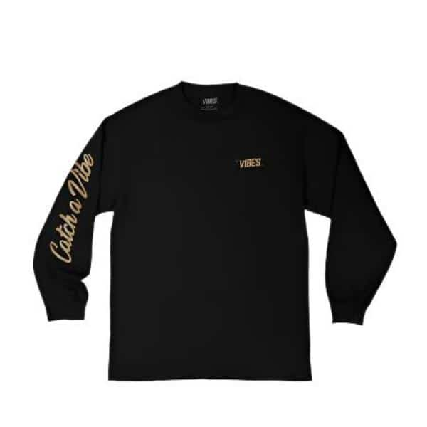 VIBES Black Catch A Vibe Long Sleeve Shirt Large - Smoke Shop Wholesale. Done Right.