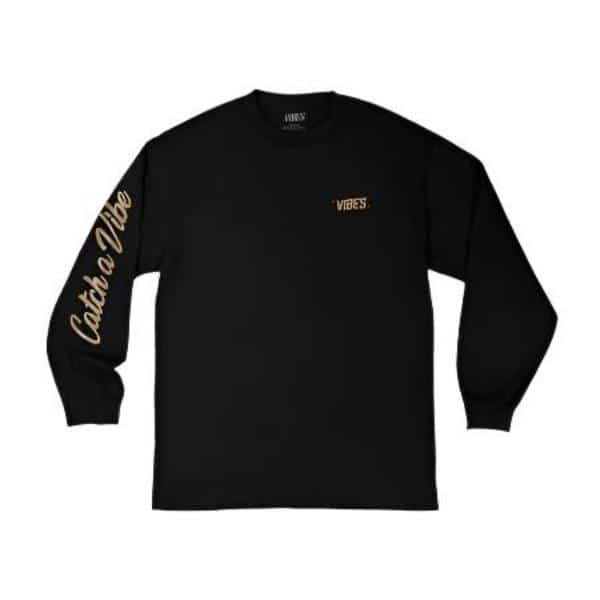 VIBES Black Catch A Vibe Long Sleeve Shirt Medium - Smoke Shop Wholesale. Done Right.