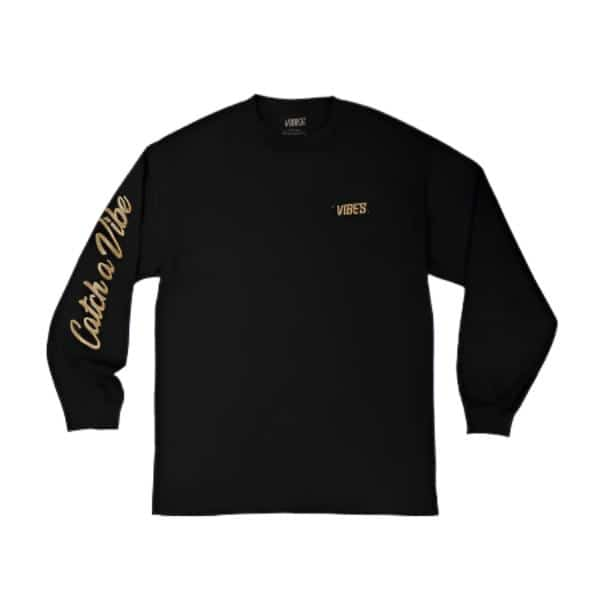 VIBES Black Catch A Vibe Long Sleeve Shirt X-Large - Smoke Shop Wholesale. Done Right.