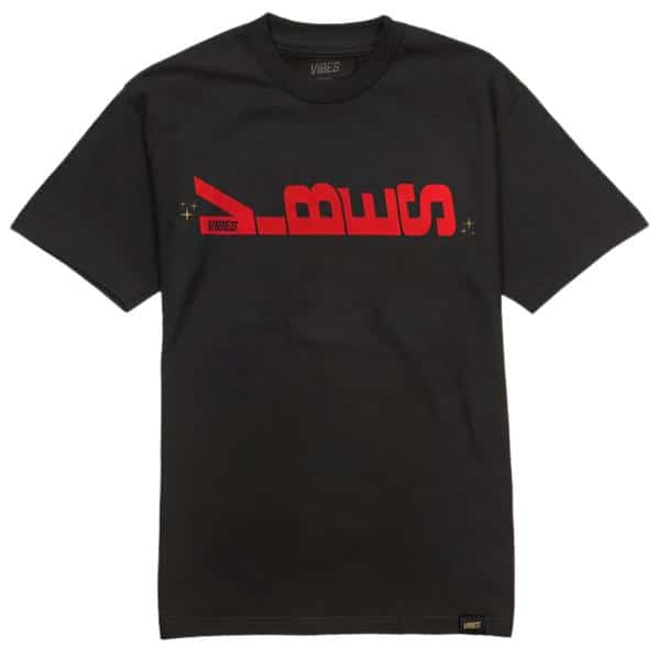 VIBES Black Sittin’ Sideways T-Shirt Medium - Smoke Shop Wholesale. Done Right.