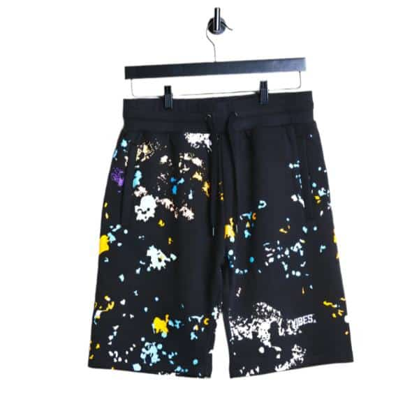 VIBES Black Splatter Shorts Medium - Smoke Shop Wholesale. Done Right.