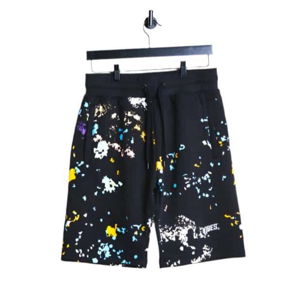 VIBES Black Splatter Shorts X-Large - Smoke Shop Wholesale. Done Right.