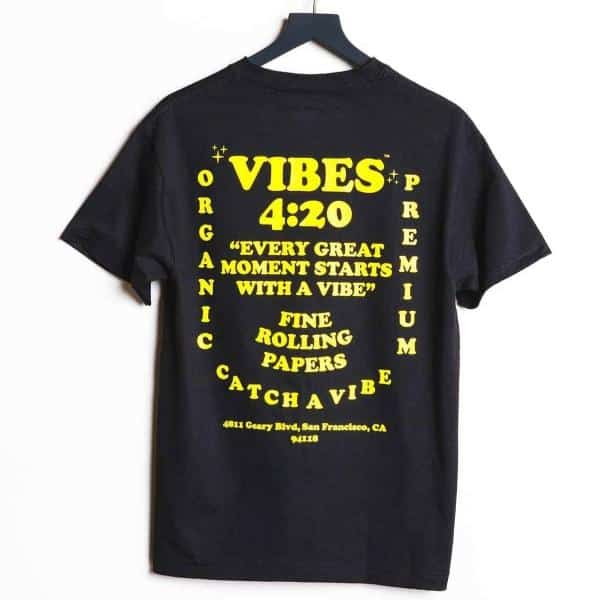 VIBES Black Starts With Vibe T-Shirt Large - Smoke Shop Wholesale. Done Right.