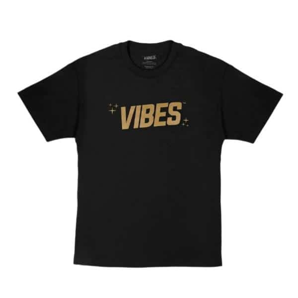 VIBES Black With Gold Logo T-Shirt 2X-Large - Smoke Shop Wholesale. Done Right.