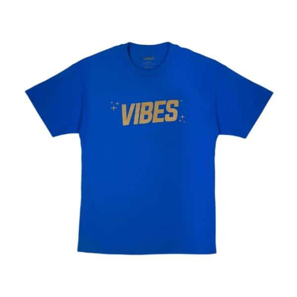 VIBES Blue With Gold Logo T-Shirt 2X-Large - Smoke Shop Wholesale. Done Right.