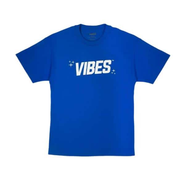 VIBES Blue With White Logo T-Shirt 2X-Large - Smoke Shop Wholesale. Done Right.