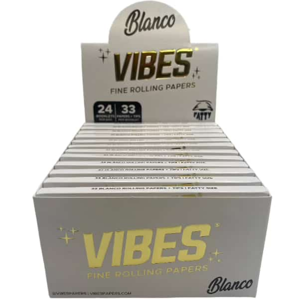 Vibes King Size Fatty Blanco Rolling Papers W/ Tips 24ct Box 33 LPB - Smoke Shop Wholesale. Done Right.