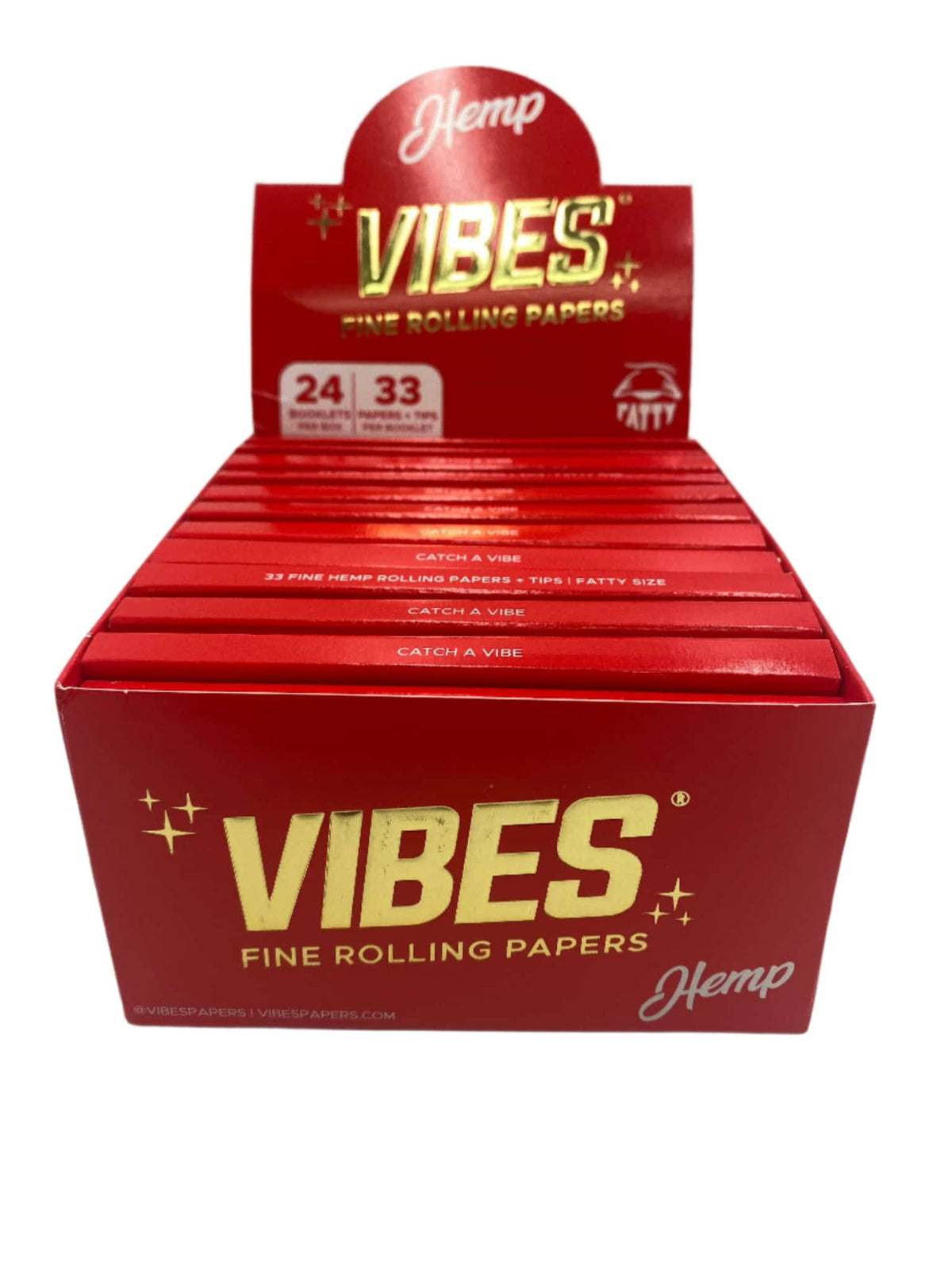 Vibes King Size Fatty Hemp Rolling Papers W/ Tips 24ct Box 33 LPB - Smoke Shop Wholesale. Done Right.