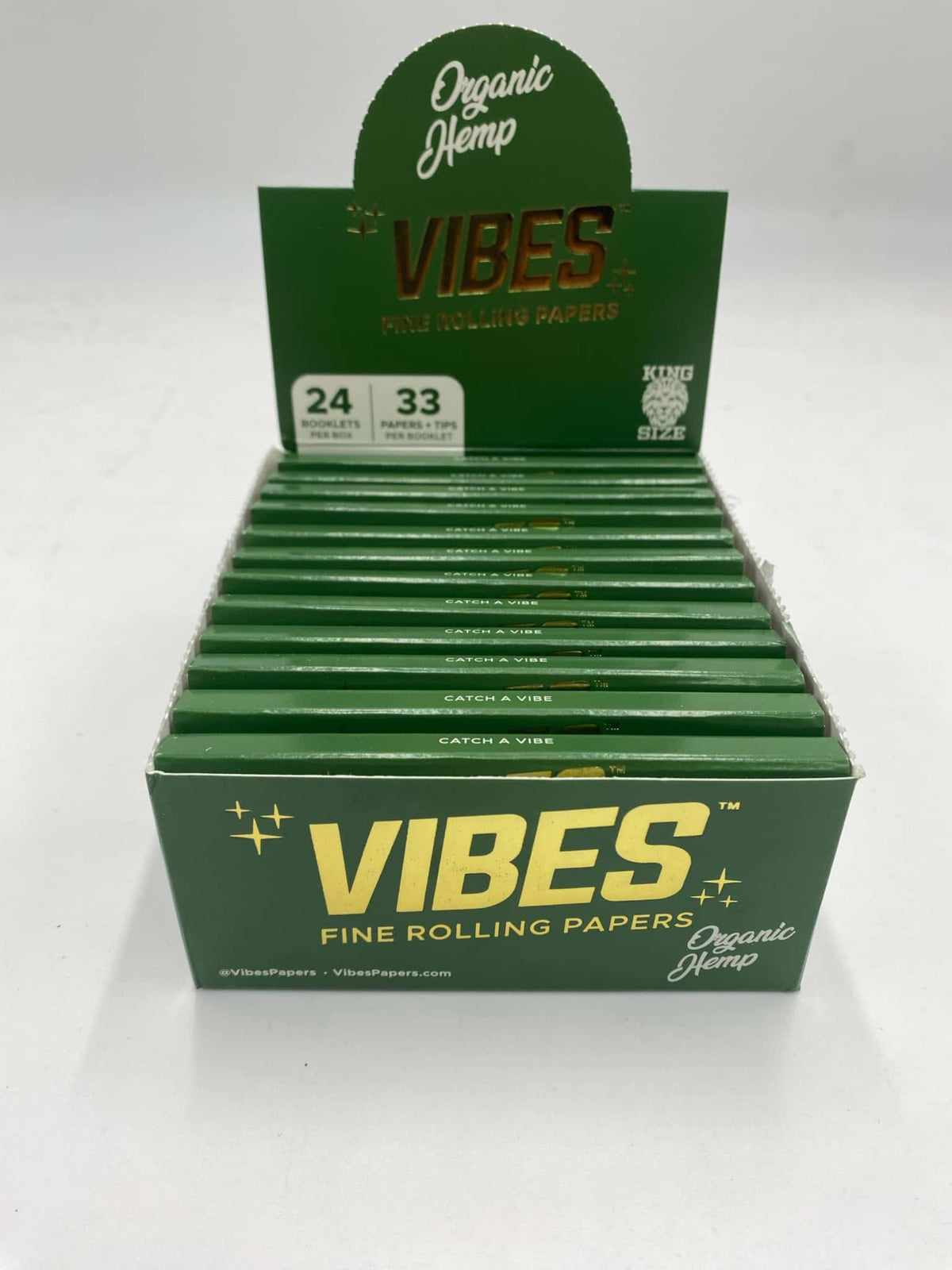 Vibes King Size Slim With Tips Organic Hemp Rolling Papers 24 Ct Box - Smoke Shop Wholesale. Done Right.