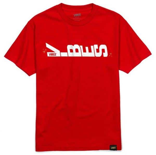 VIBES Red Sittin’ Sideways T-Shirt Large - Smoke Shop Wholesale. Done Right.