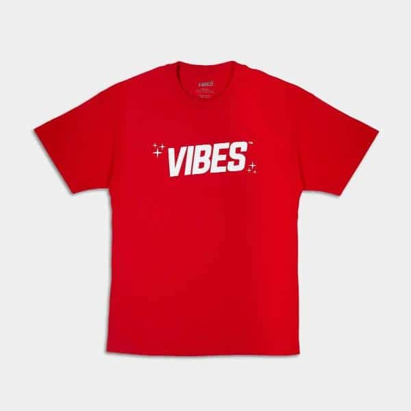 VIBES Red With White Logo T-Shirt 2X-Large - Smoke Shop Wholesale. Done Right.