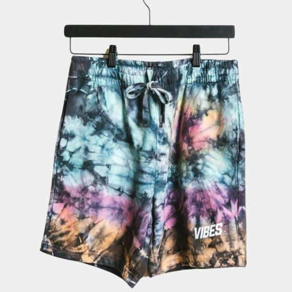 VIBES Tie Dye Dark Shorts Medium - Smoke Shop Wholesale. Done Right.