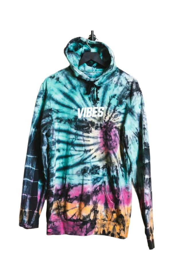 VIBES Tribe Tie Dye Circular Hoodie 2X-Large - Smoke Shop Wholesale. Done Right.