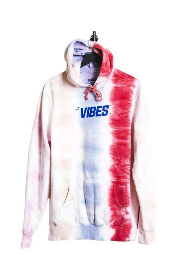 VIBES Tribe Tie Dye Striped Hoodie 2X-Large - Smoke Shop Wholesale. Done Right.