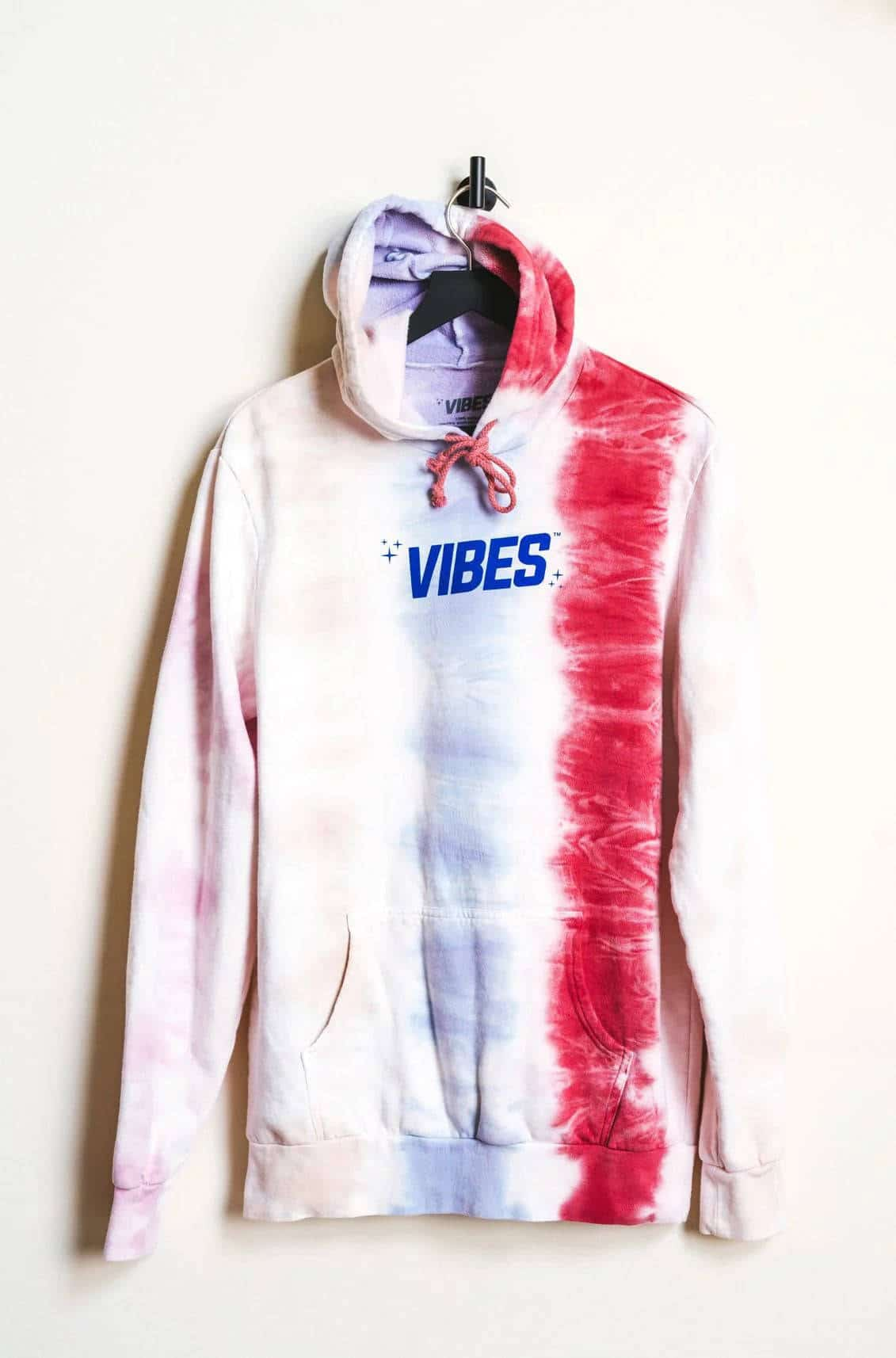 VIBES Tribe Tie Dye Striped Hoodie Large - Smoke Shop Wholesale. Done Right.