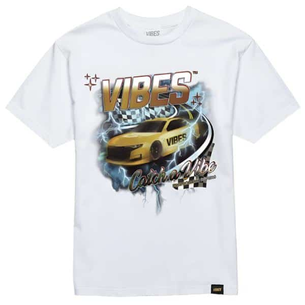 VIBES White Stock Car T-Shirt X-Large - Smoke Shop Wholesale. Done Right.