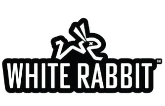 White rabbit logo design with black outline and bold lettering.