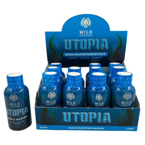 WILD KRATOM UTOPIA KAVA KRATOM SHOTS (400MG KAVA / 75MG MIT) 12 CT DISPLAY - Smoke Shop Wholesale. Done Right.