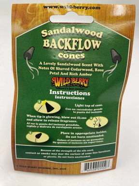 WILDBERRY BACK FLOW CONES SANDALWOOD 6 CT BAG - Smoke Shop Wholesale. Done Right.