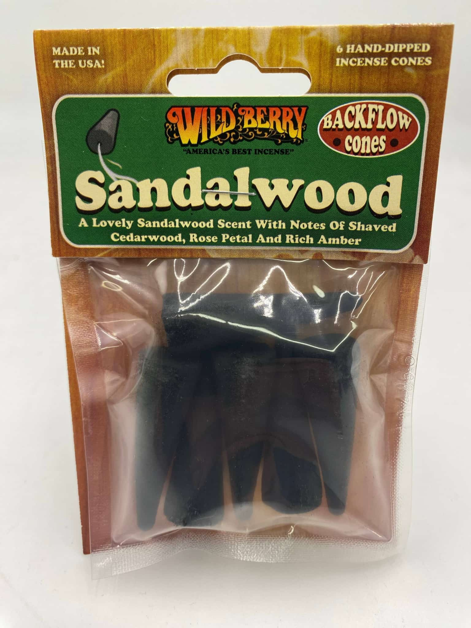 WILDBERRY BACK FLOW CONES SANDALWOOD 6 CT BAG - Smoke Shop Wholesale. Done Right.