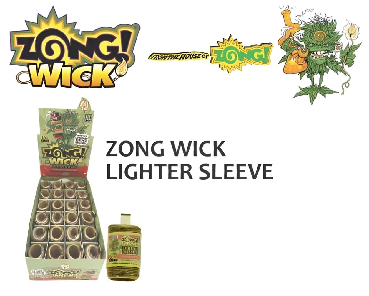 Zong Wick 16’ Hemp Wick Lighter Sleeve 24ct Display - Smoke Shop Wholesale. Done Right.