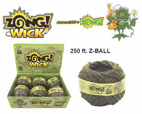 Zong Wick Z Ball 250' Hemp Wick Spool 6ct Display