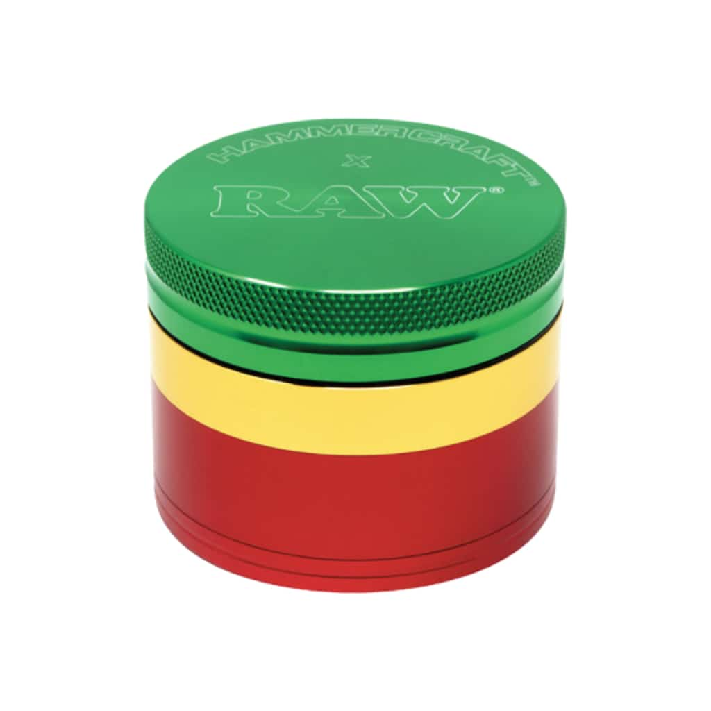 2.2 RAW x Hammercraft 4pc Rasta Grinder - Smoke Shop Wholesale. Done Right.