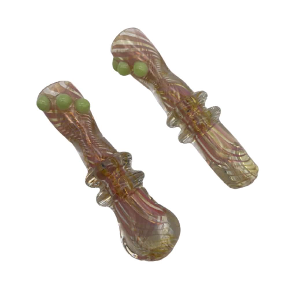 3.5 Gold Fumed Ring Chillum with Slime Dots - Smoke Shop Wholesale. Done Right.