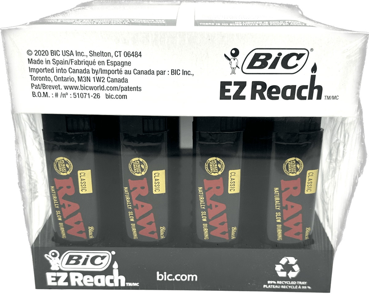 BIC RAW E-Z REACH BLACK LIGHTER 40 CT DISPLAY