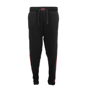 Raw Black Sweat Pants w/ Red Side Logo X-Small