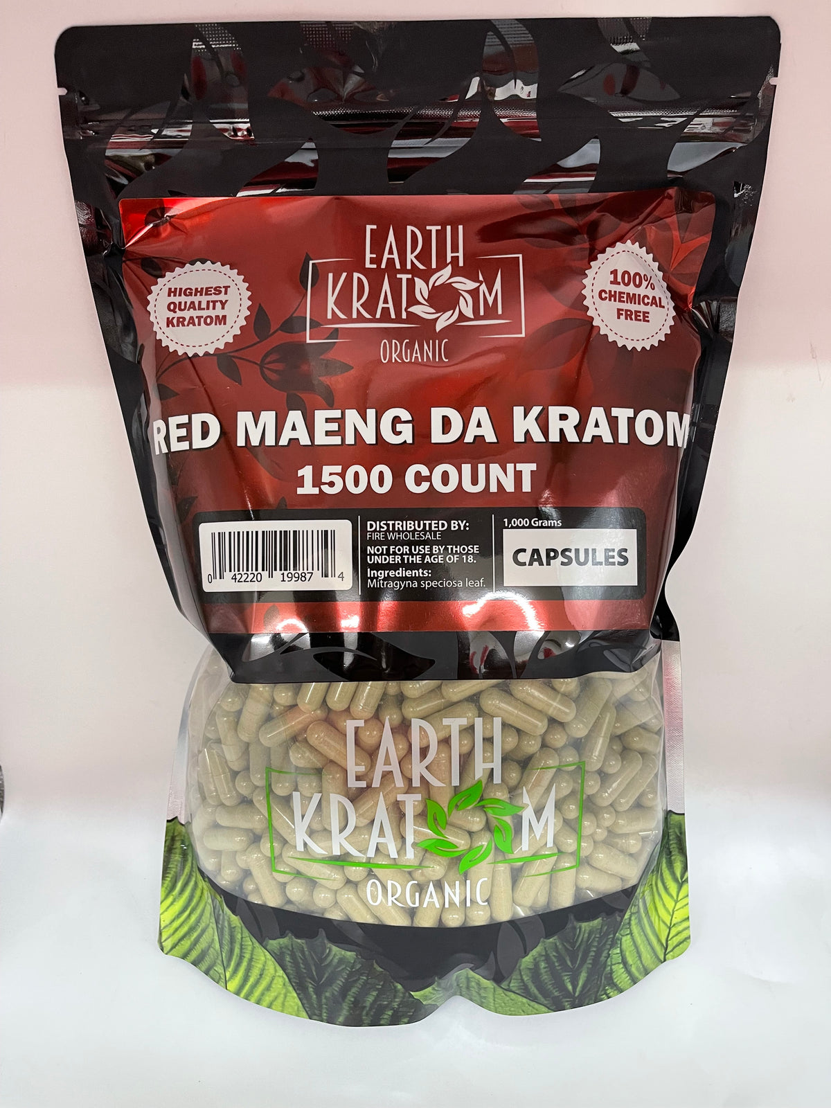 Earth Kratom Red Maeng Da - 1500ct Kratom Capsules