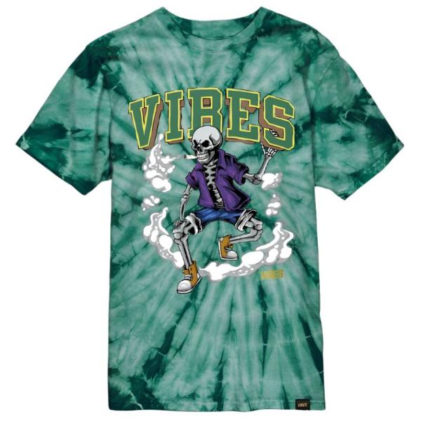 VIBES Green Skull & Cone T-Shirt Medium