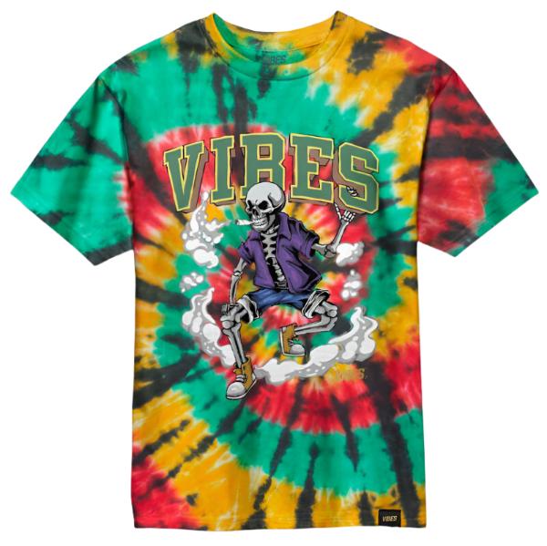 VIBES Rasta Skull & Cone T-Shirt Medium