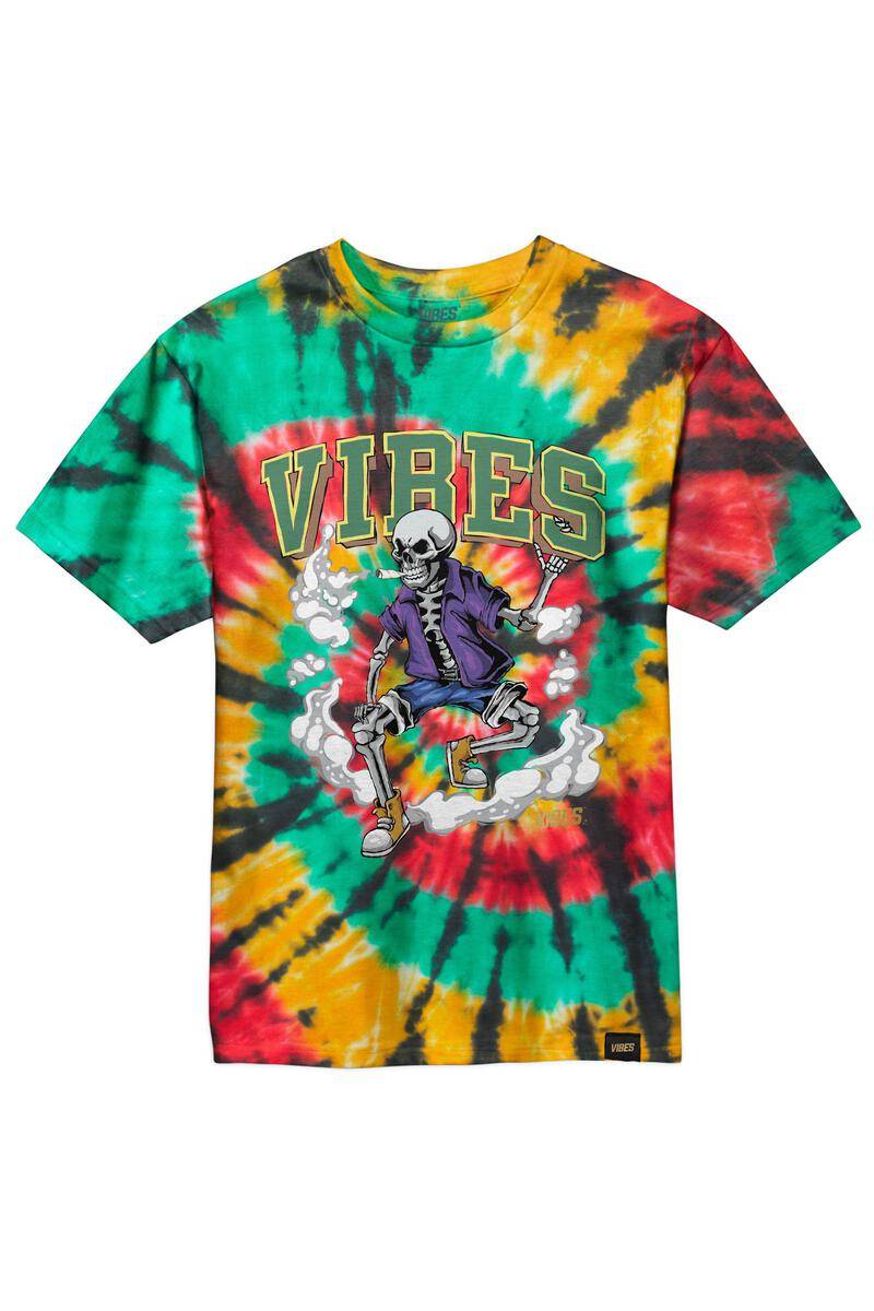 VIBES Rasta Skull & Cone T-Shirt Medium